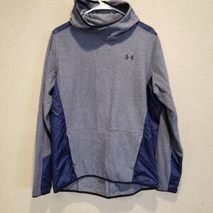 Under Armour Cold Gear Infrared Hoodie Pullover Women XL Purple Thumb Holes